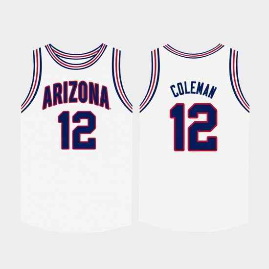 Men Arizona Wildcats Justin Coleman White College Basketball Jersey